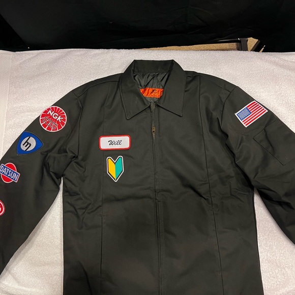 JDM Jacket Men’s Size M Mint. 24 Vintage Patches Red Cap Mechanic Jacket JDM - Picture 2 of 5